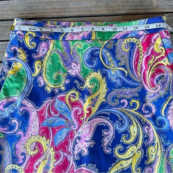 Ralph Lauren Golf Blue Paisley Golf Skirt Skort Size 2 Built-In Shorts GUC - Picture 9 of 11